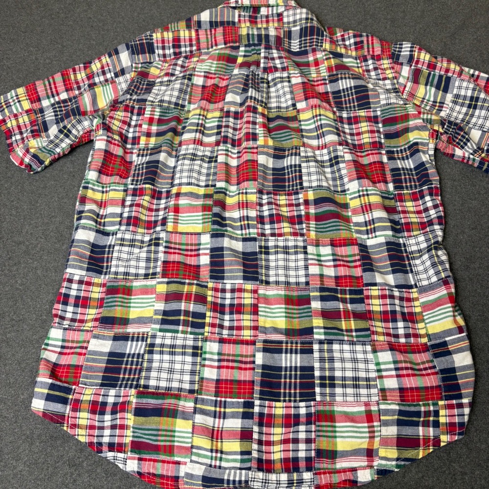 Brooks Brothers 346 Mens Patchwork Madras Plaid Short Sleeve Button Down Shirt M - Picture 7 of 7